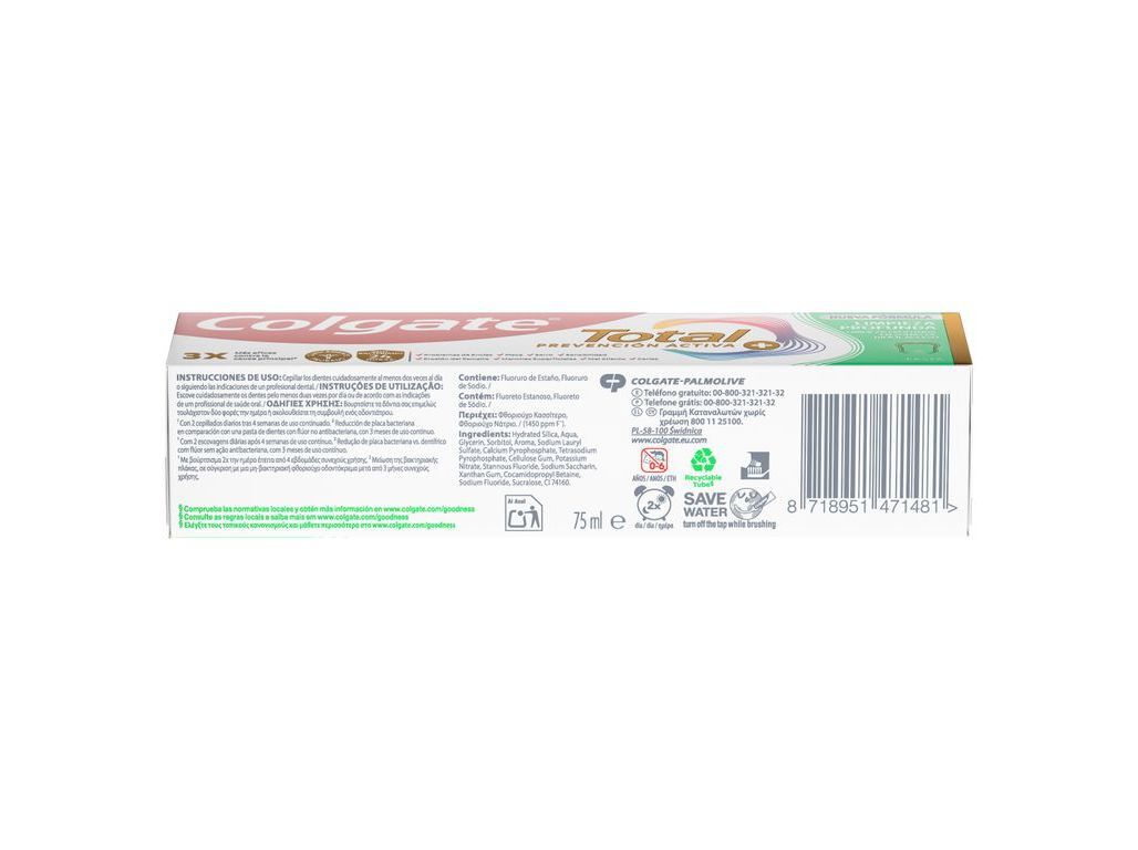 PASTA DE DENTES PROTE&Ccedil;&Atilde;O TOTAL AVAN&Ccedil;ADA LIMPEZA PROFUNDA COLGATE 75ML image number 2