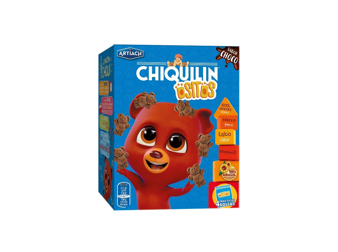 BOLACHA ARTIACH CHIQUILIN OSITOS CHOCOLATE MULTIPACK 160G image number 0