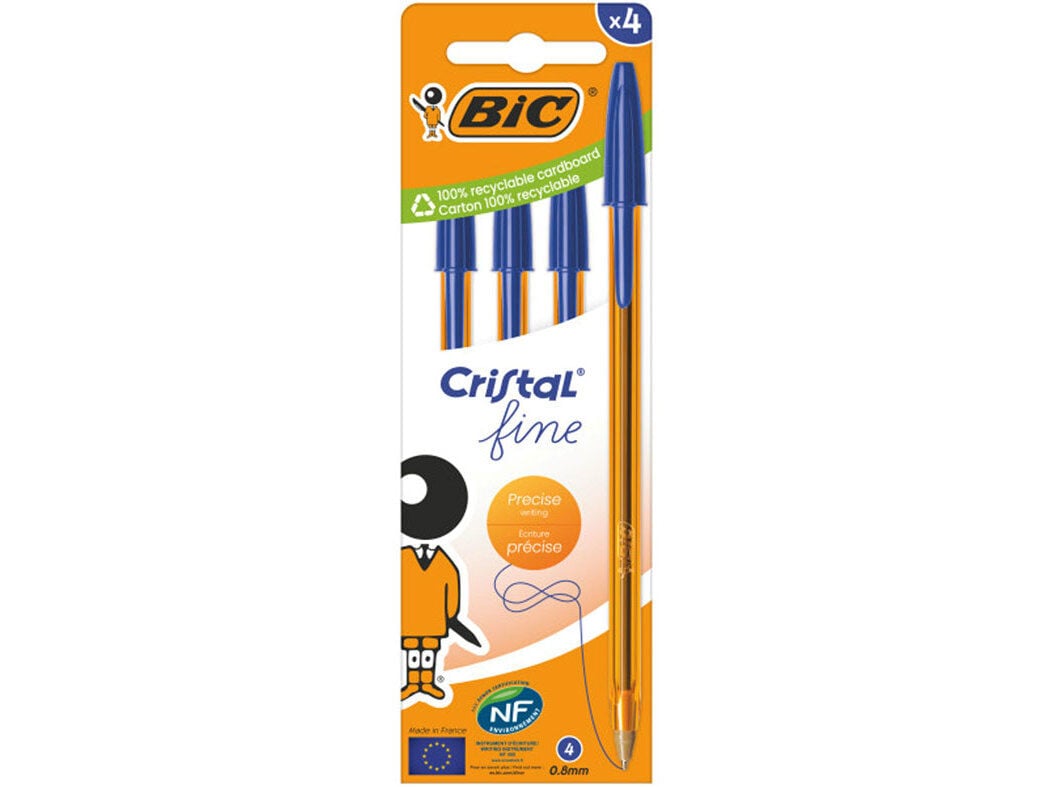 ESFEROGR&Aacute;FICA CRISTAL FINE BIC AZUL 4 UNIDADES image number 0