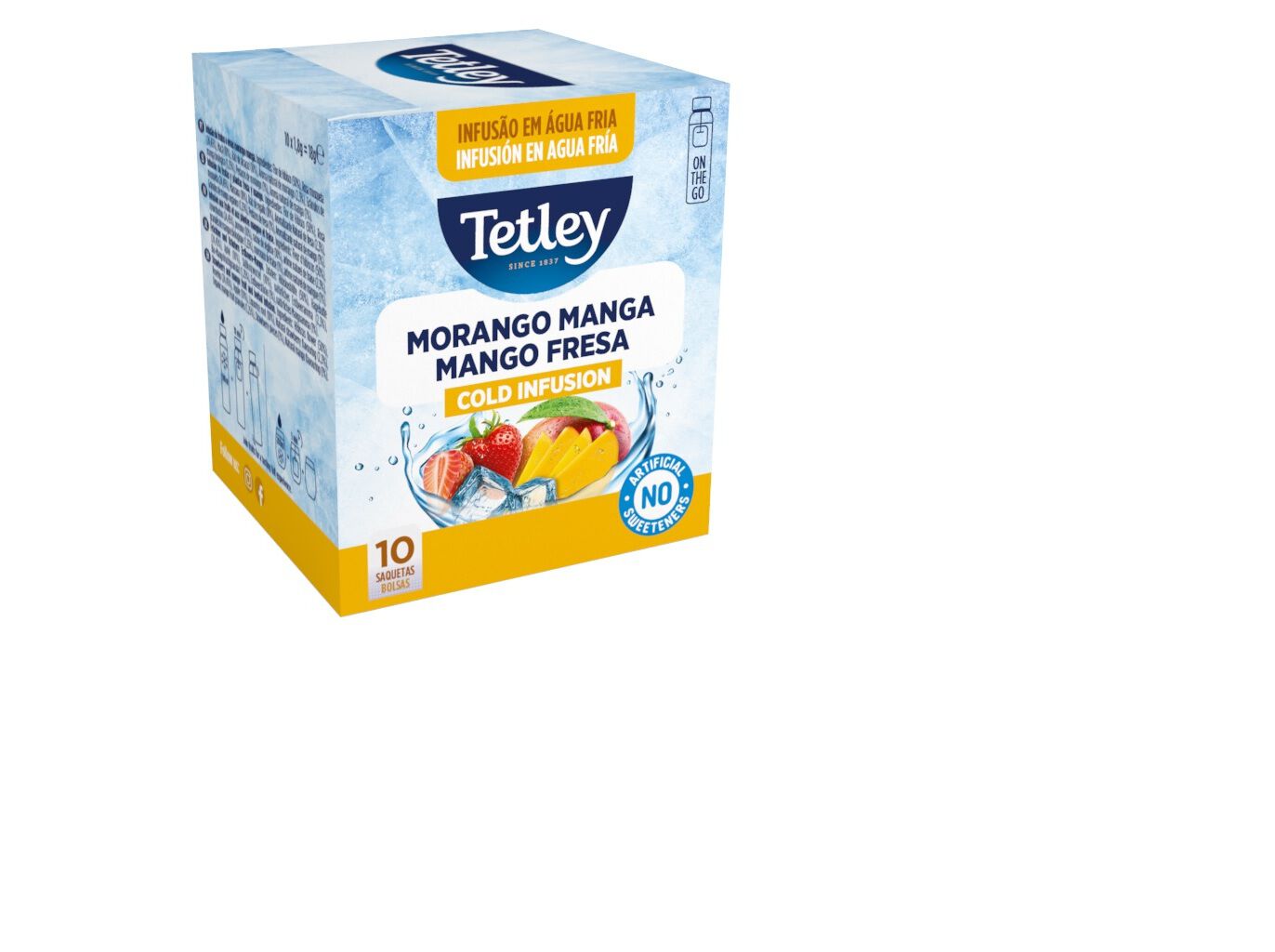 INFUS&Atilde;O TETLEY COLD MORANGO E MANGA 10 SAQUETAS image number 1