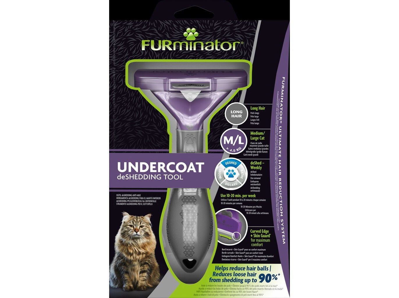ESCOVA FURMINATOR GATOS M/L PELO COMPRIDO