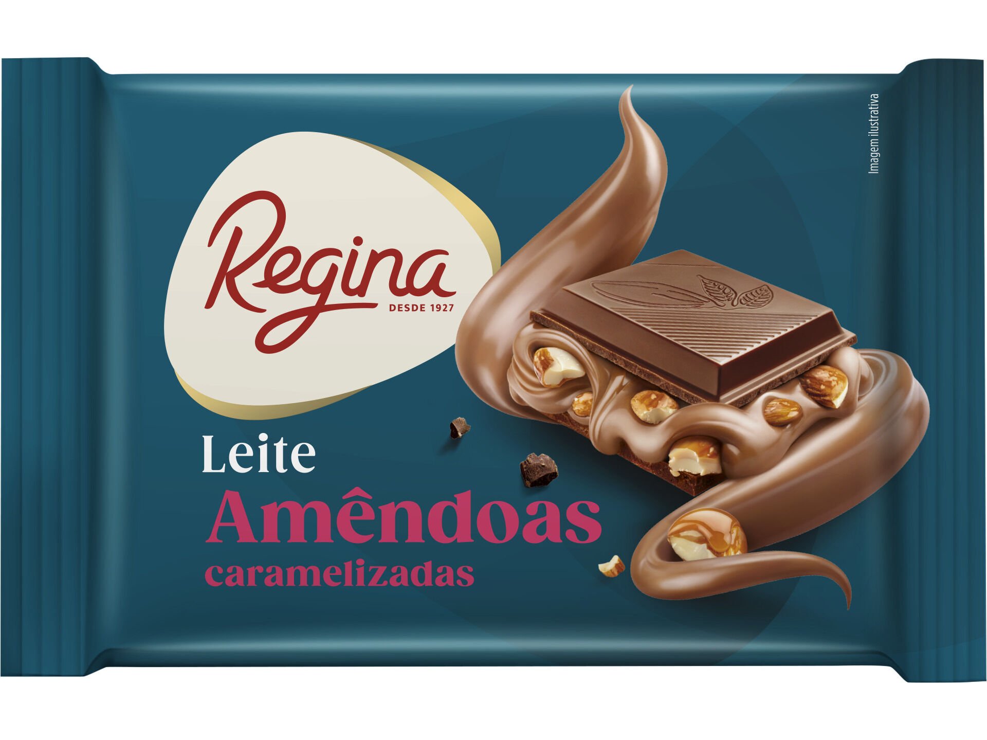 CHOCOLATE DE LEITE REGINA AM&Ecirc;NDOAS CARAMELIZADAS 150G image number 1