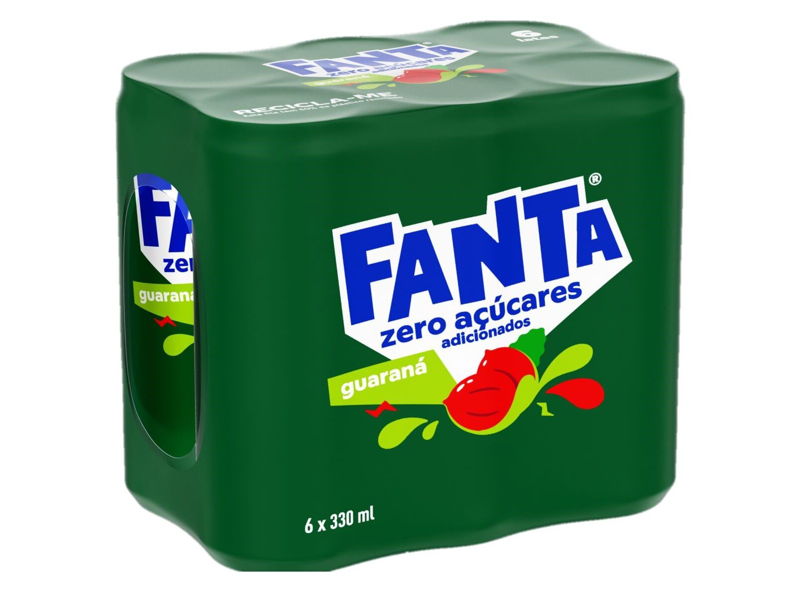 REFRIGERANTE COM G&Aacute;S FANTA GUARAN&Aacute; ZERO LATA 6X0.33L image number 1