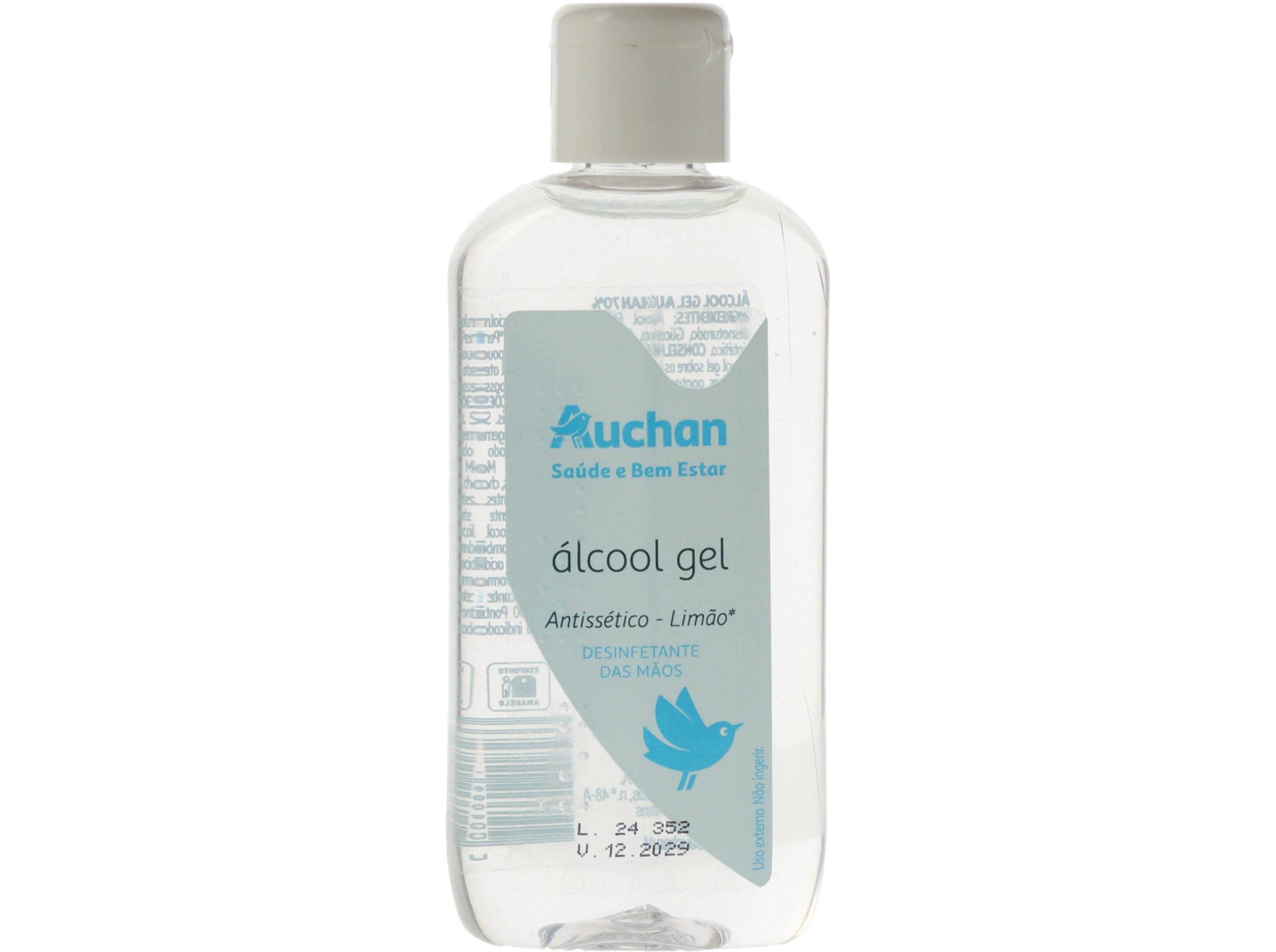 &Aacute;LCOOL GEL AUCHAN SA&Uacute;DE E BEM ESTAR ANTISS&Eacute;TICO LIM&Atilde;O 100ML