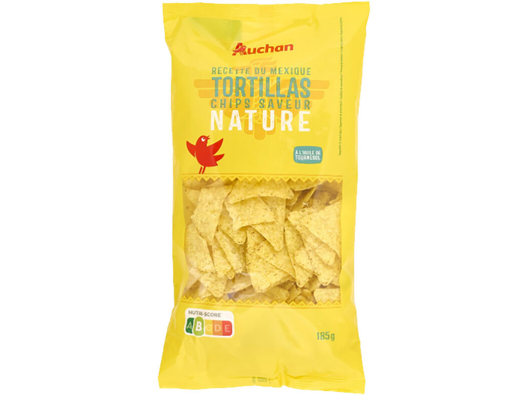 TORTILHAS AUCHAN BASE DE MILHO NATURA COM &Oacute;LEO GIRASSOL 185G image number 0