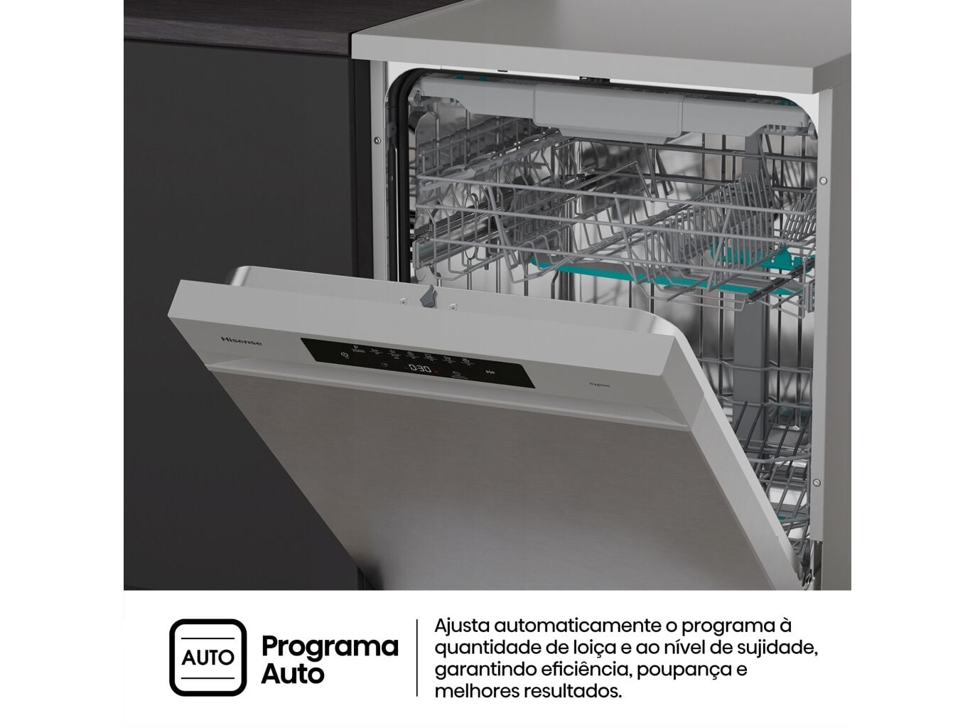 M&Aacute;QUINA DE LAVAR LOI&Ccedil;A HISENSE LOOK INOX SERIE HI4 HS643B90X B 15CONJUNTOS image number 11
