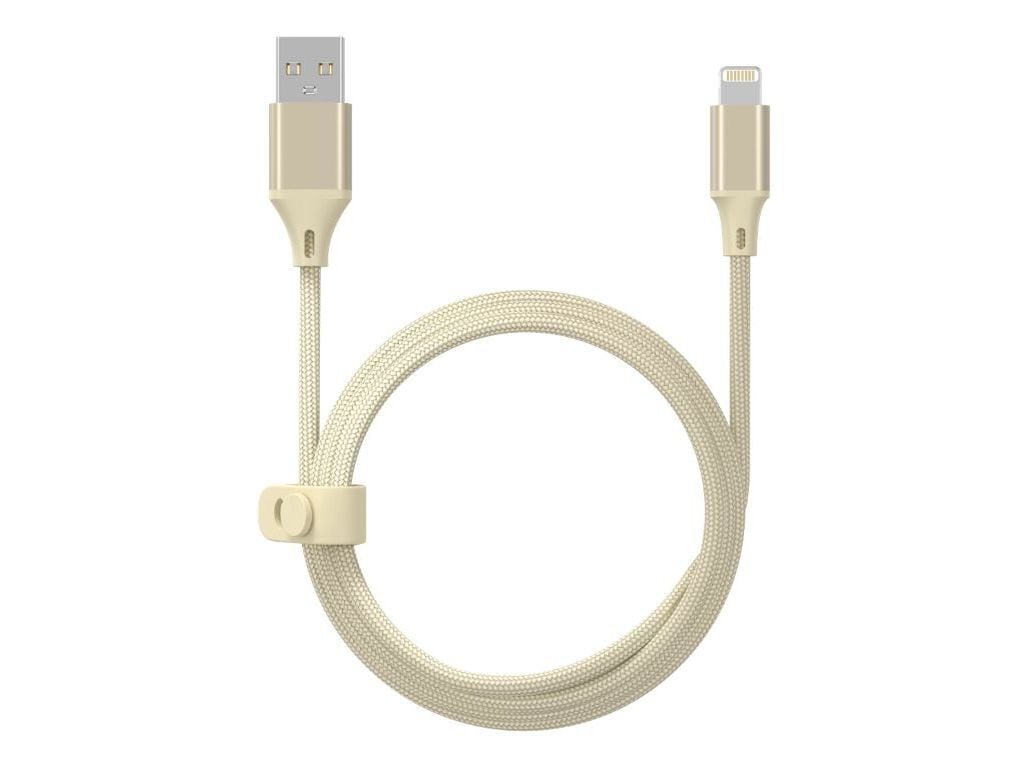 CABO TEXTIL QILIVE USB-A PARA LIGHTNING 1M 2A BEGE image number 0