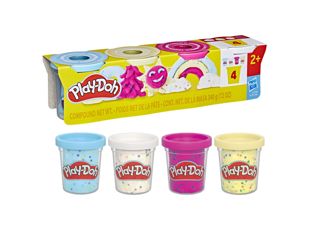 KIT DE 4 PLAY DOH CORES SORTIDAS image number 1