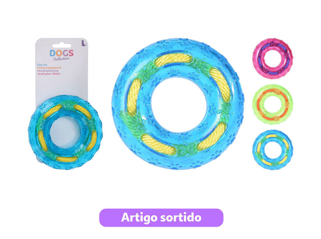 BRINQUEDO C&Atilde;O DOGS COLLECTION DISCO COM CORDA 12.5CM CORES SORTIDAS image number 0