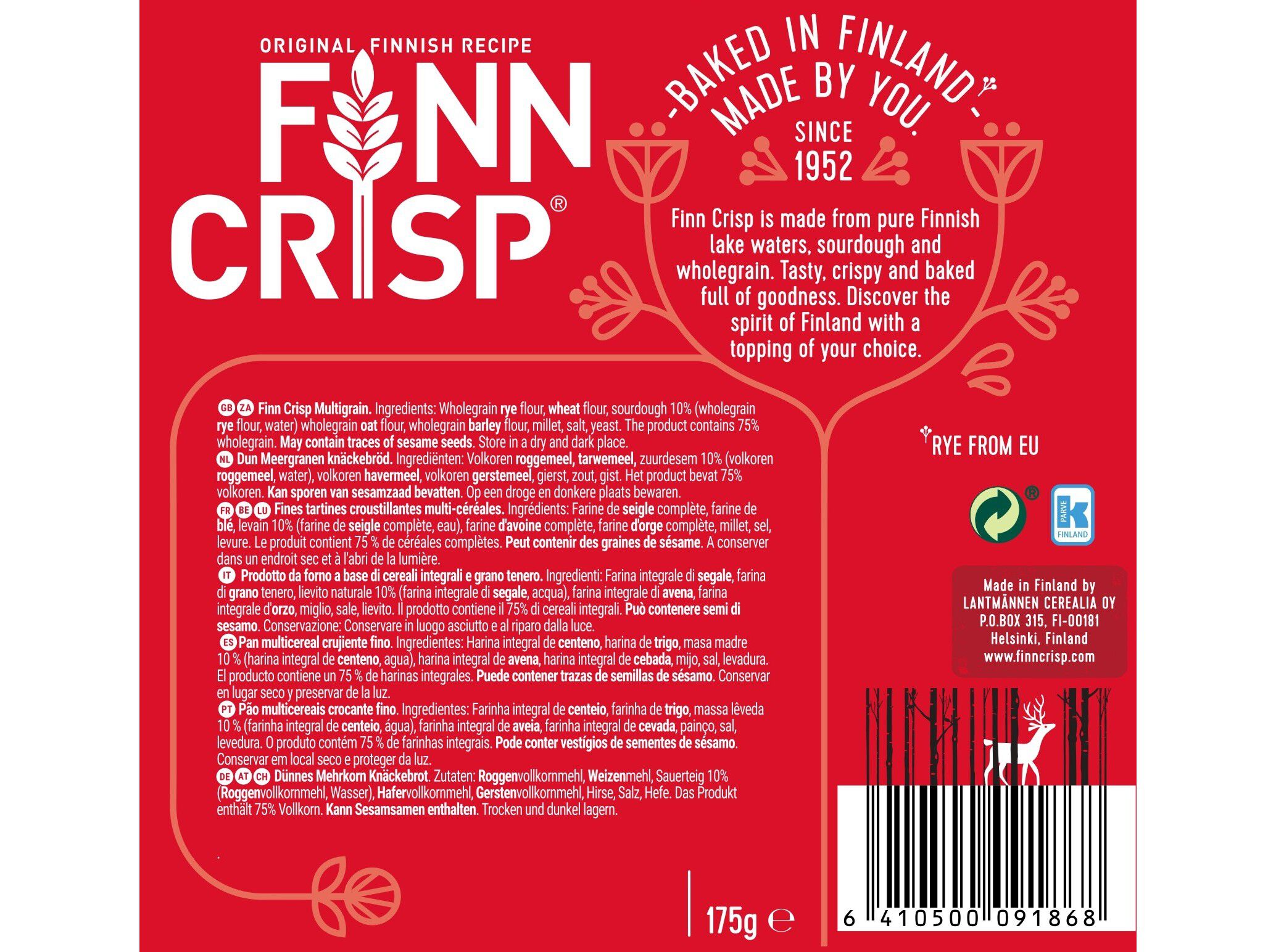 TOSTA FINN CRISP MULTIGRAIN 175G image number 1