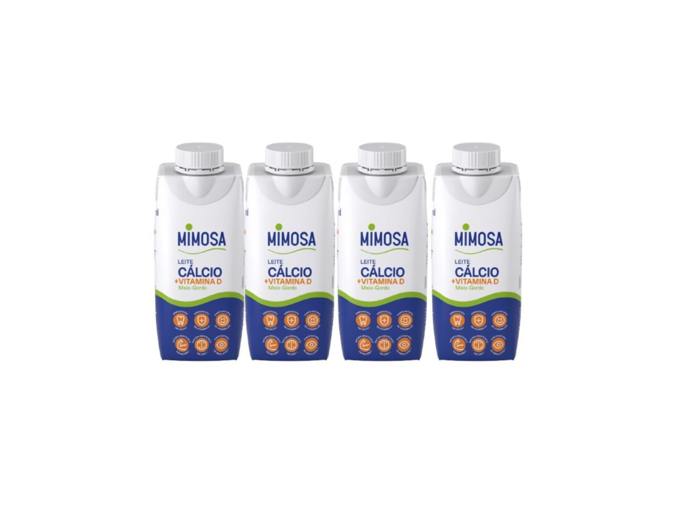 LEITE MIMOSA UHT MEIO GORDO ESPECIAL C&Atilde;LCIO 4X200ML image number 0