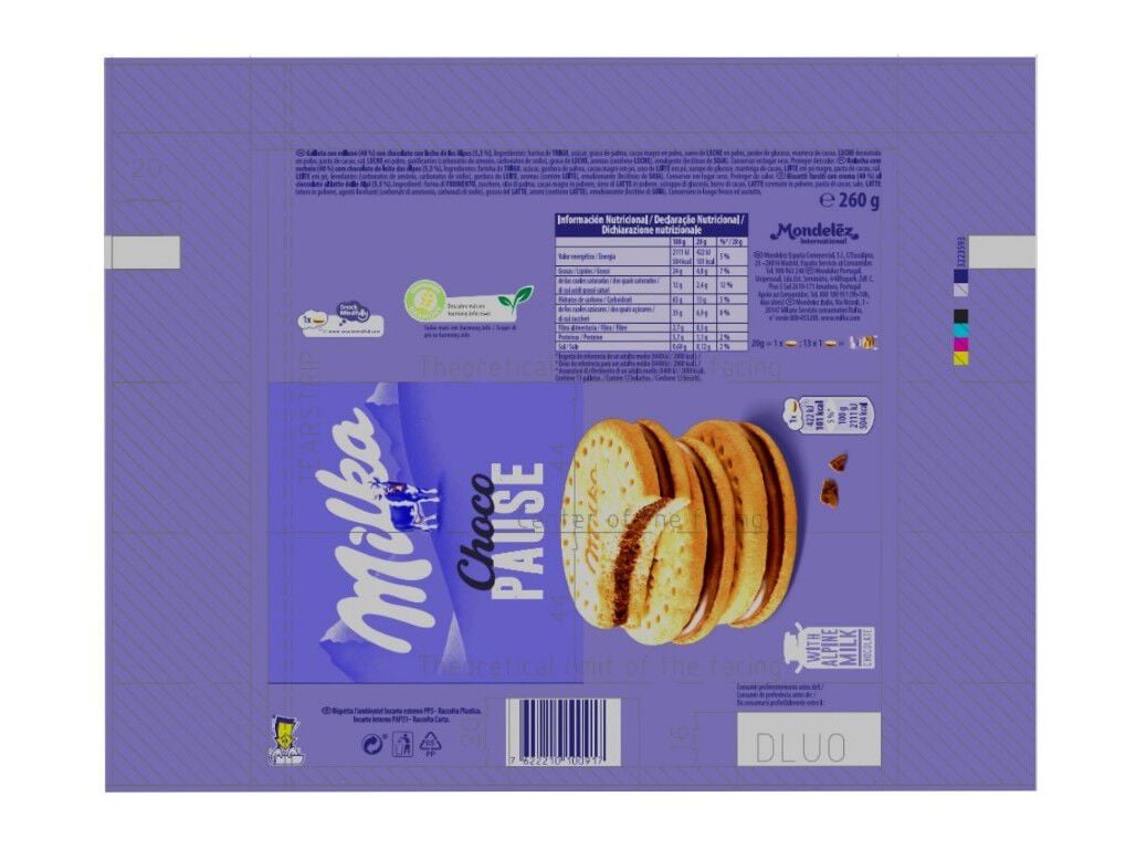 BOLACHA RECHEADA MILKA CHOCO PAUSE 260 G image number 1