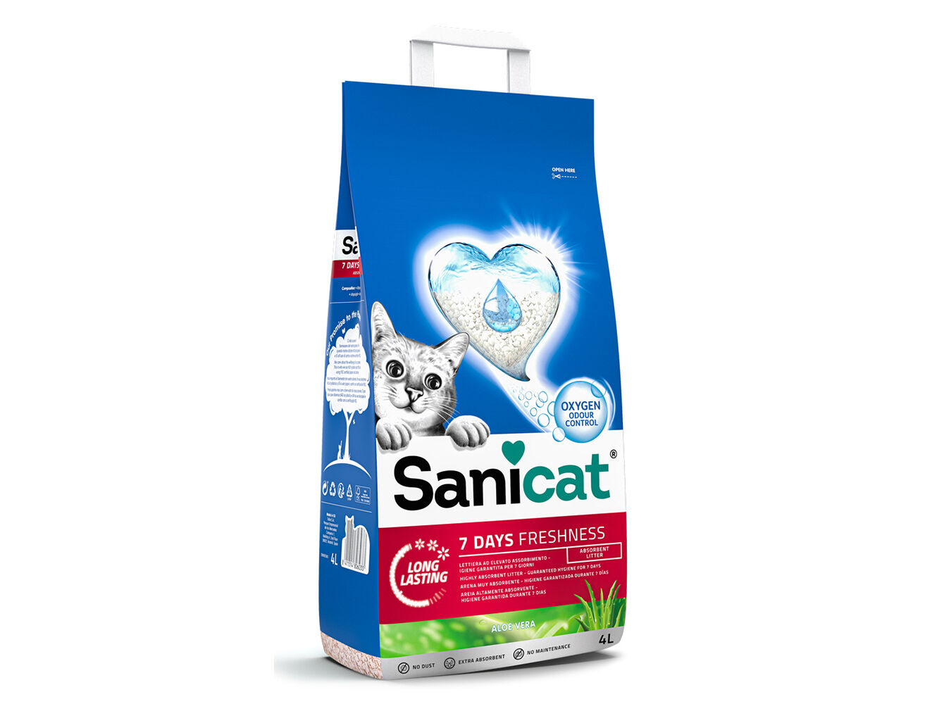 AREIA PARA GATO SANICAT ALO&Eacute; 7 DIAS 4L