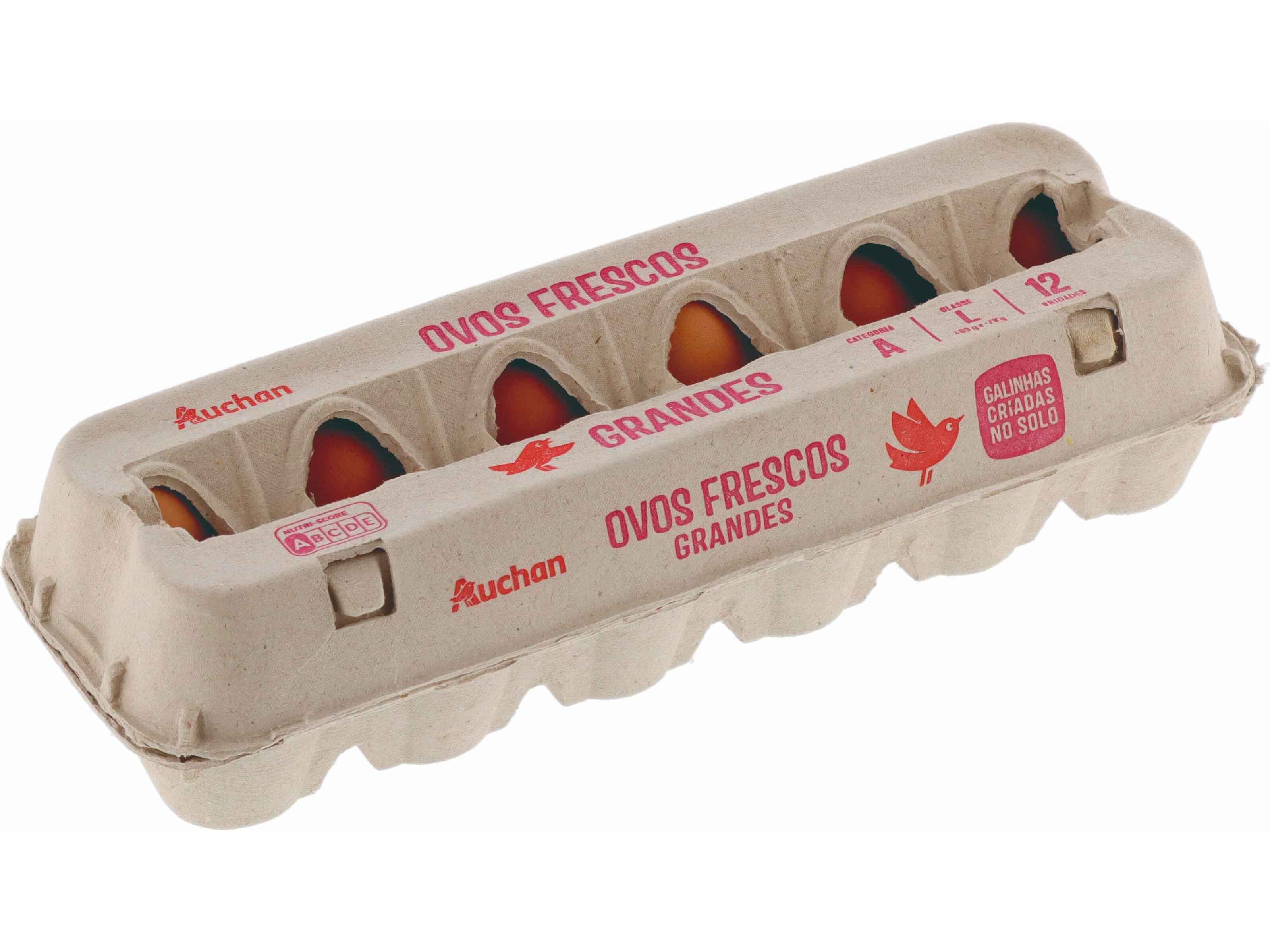 OVOS AUCHAN GALINHAS SOLO CLASSE L UMA D&Uacute;ZIA