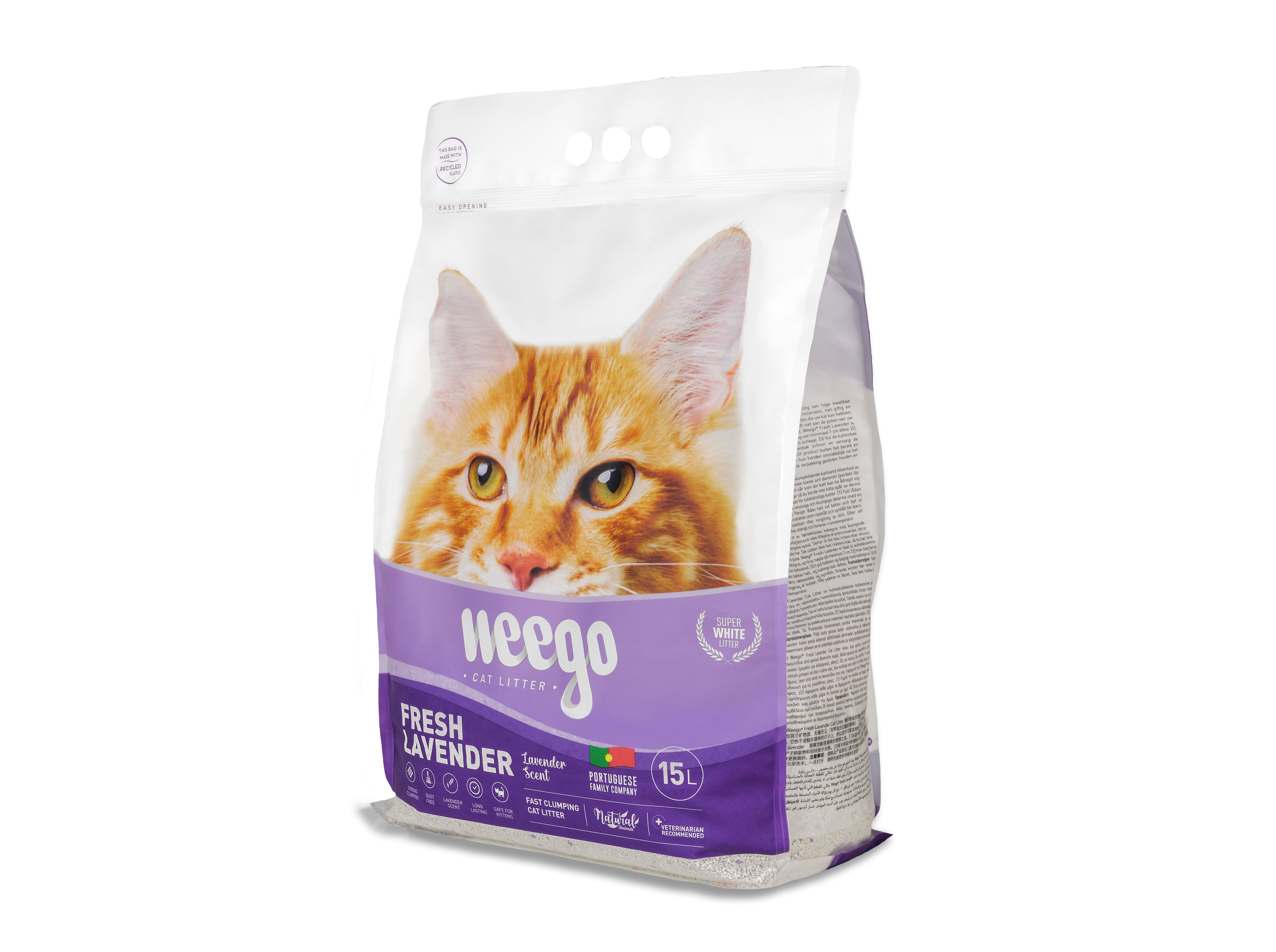 AREIA AGLOMERANTE WEEGO LAVANDA 15L image number 1