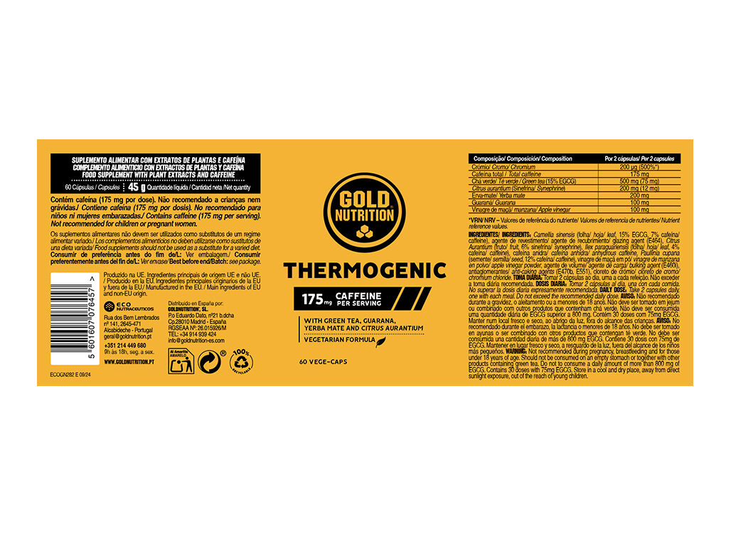 SUPLEMENTO GOLDNUTRITION TERMOG&Eacute;NICO 60 VCAPS image number 1