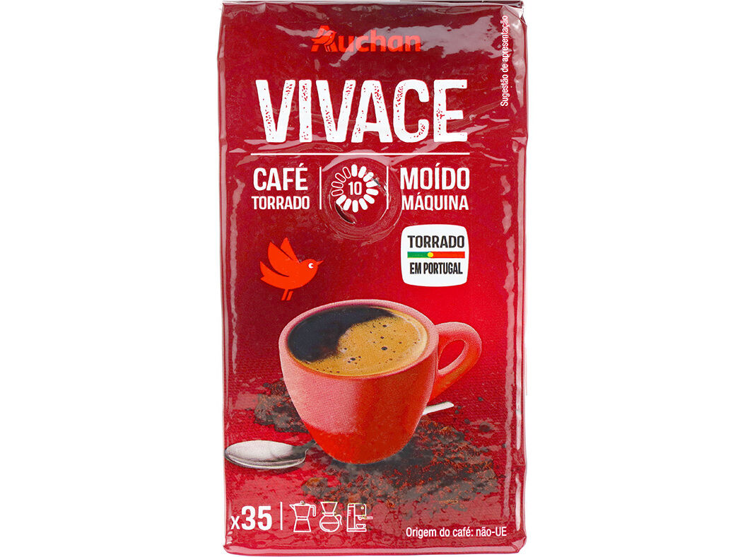 CAF&Eacute; AUCHAN TORRADO VIVACE MO&Iacute;DO M&Aacute;QUINA INTENSIDADE 10 250G