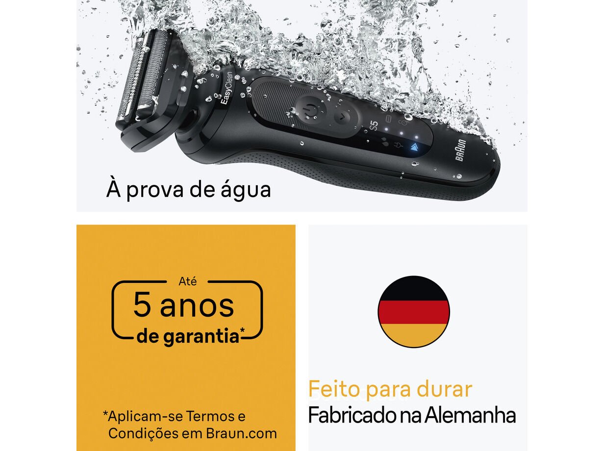 M&Aacute;QUINA DE BARBEAR BRAUN S5 52-N1200 S PRETO image number 5