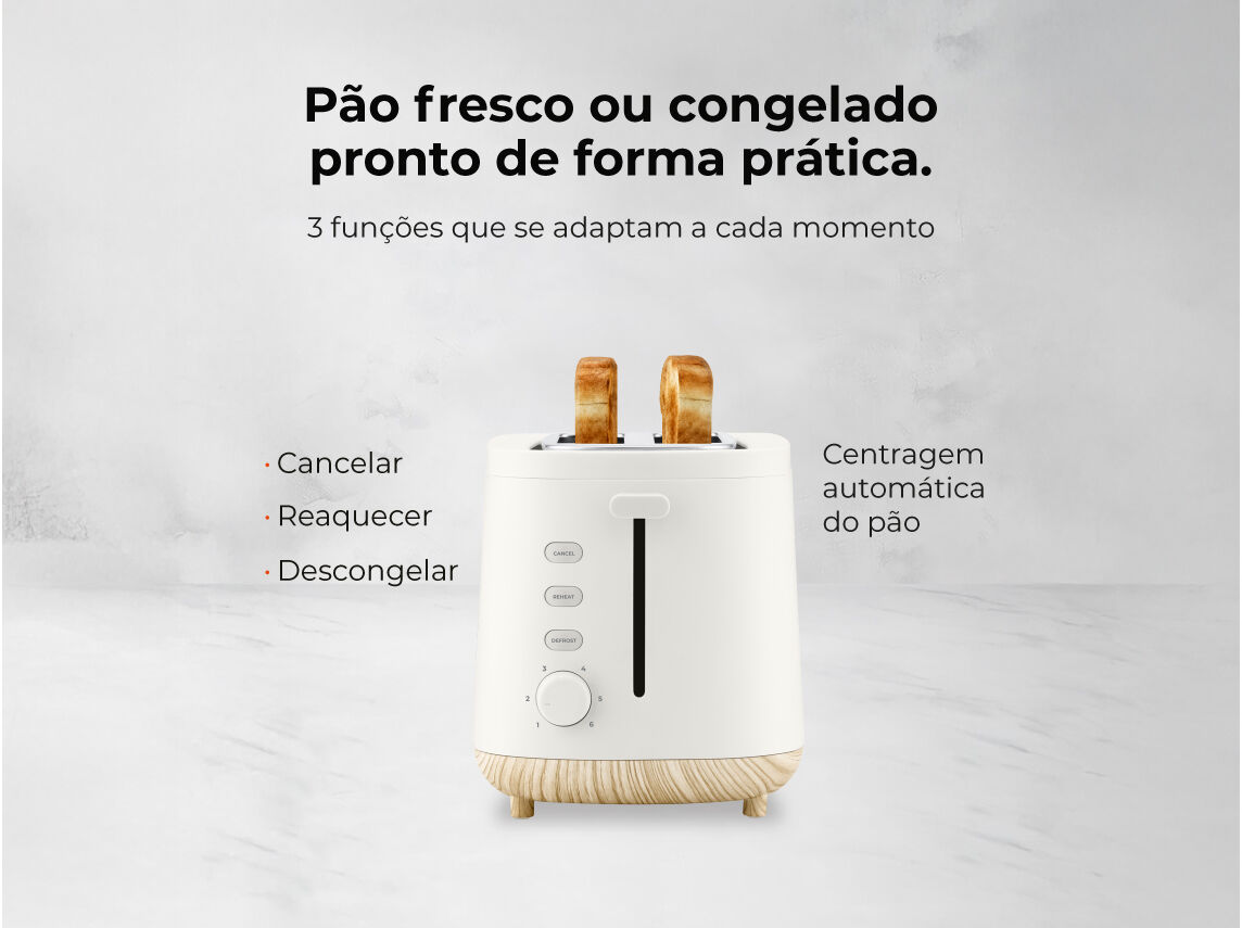 TORRADEIRA 2 FENDAS FLAMA 981FL 1050W PEARL WHITE image number 3