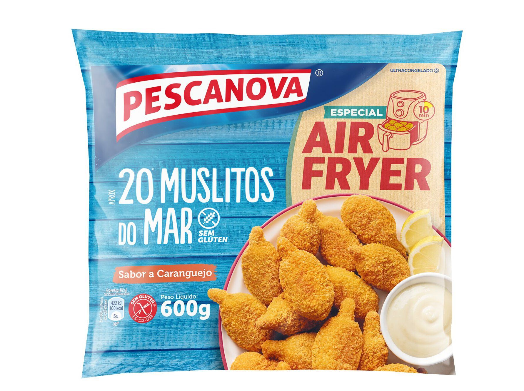 MUSLITOS DO MAR PESCANOVA SEM GL&Uacute;TEN AIR FRYER 600G image number 0