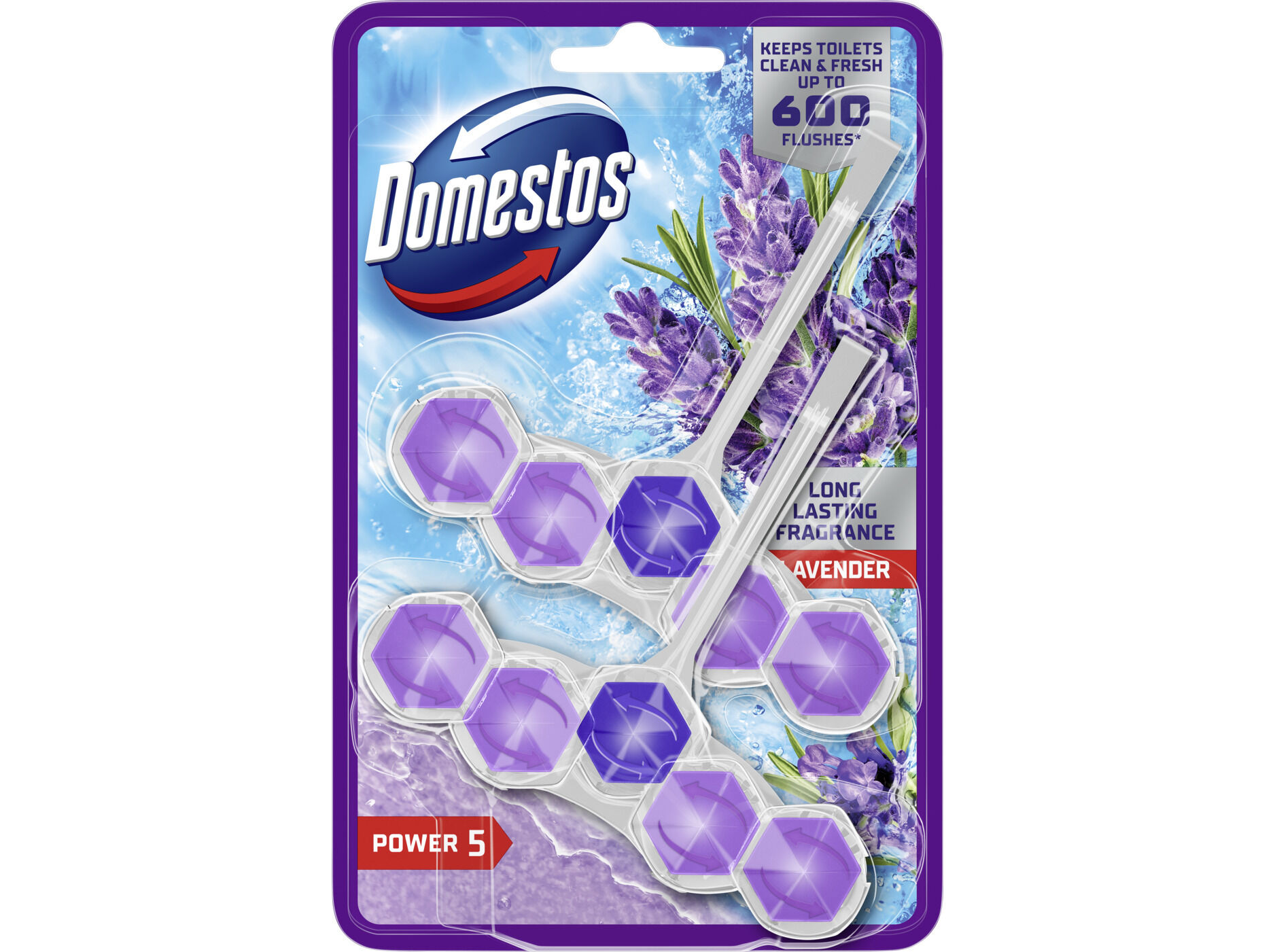 BLOCO SANIT&Aacute;RIO DOMESTOS POWER 5 LAVANDA 2UN image number 0