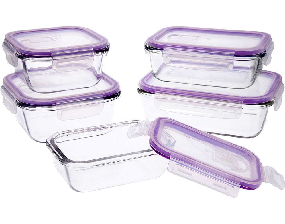 CAIXAS RECTANGULARES HERM&Eacute;TICAS QUID VIDRO PACK 5 UNIDADES