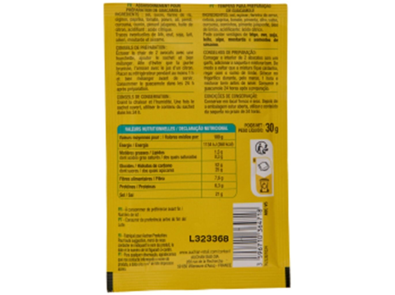 TEMPERO AUCHAN PARA GUACAMOLE 30 G image number 1