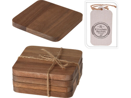 PACK 4 BASES PARA COPO MADEIRA 10X10CM image number 0