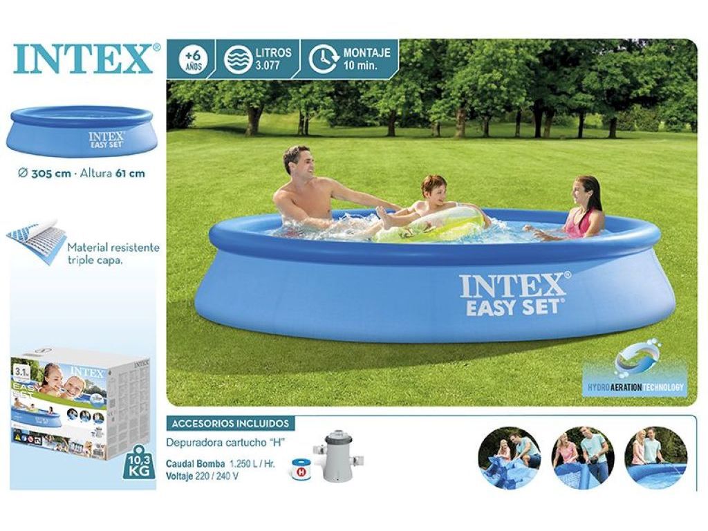 PISCINA INSUFL&Aacute;VEL INTEX EASY SET &Oslash;305X61 CM COM BOMBA FILTRO 3.077L image number 0
