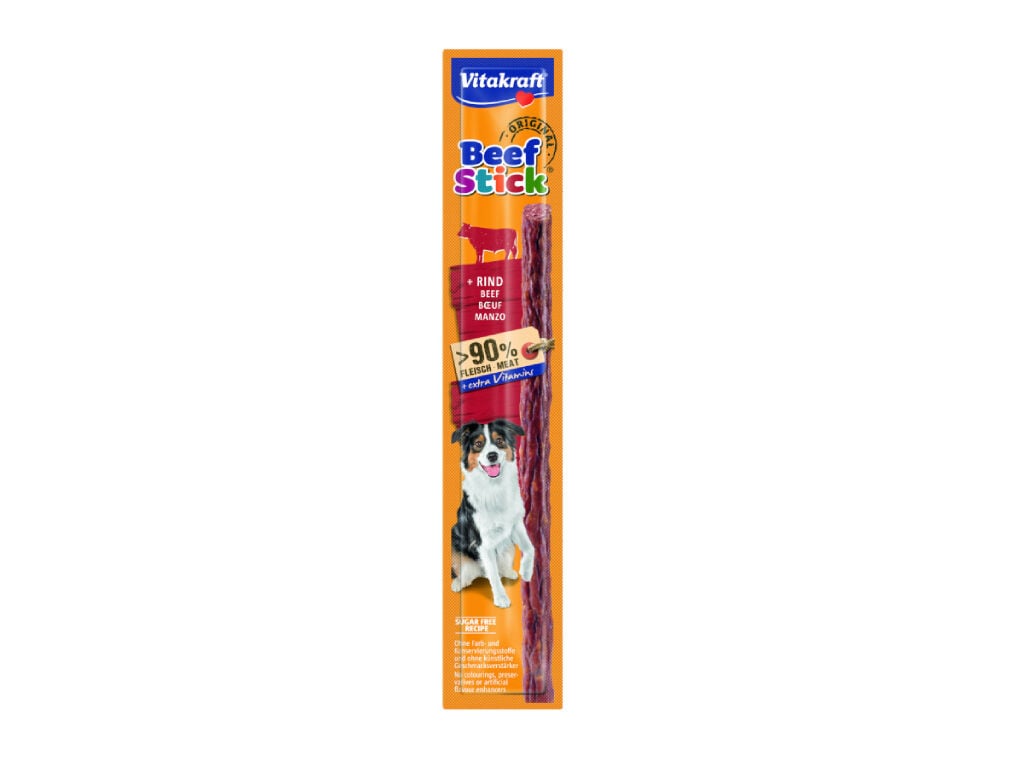 SNACKS PARA C&Atilde;O BEEF STICK VITAKRAFT COM VACA 1 UNIDADE