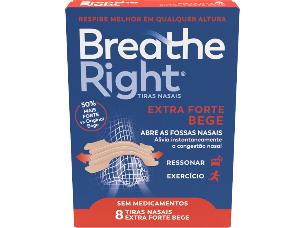 TIRAS NASAIS BREATHE RIGHT EXTRA FORTE BEGE 8UN