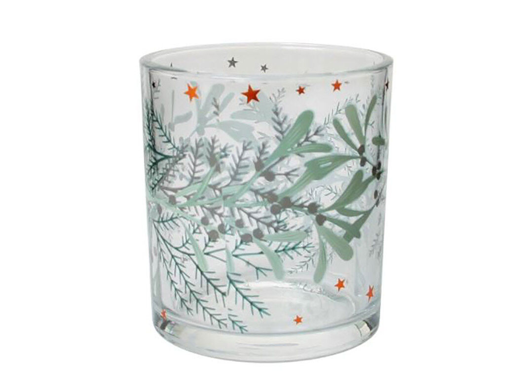 COPO VIDRO TUMBLER ACTUEL DECORADO FOLHAS NATAL 30CL image number 0