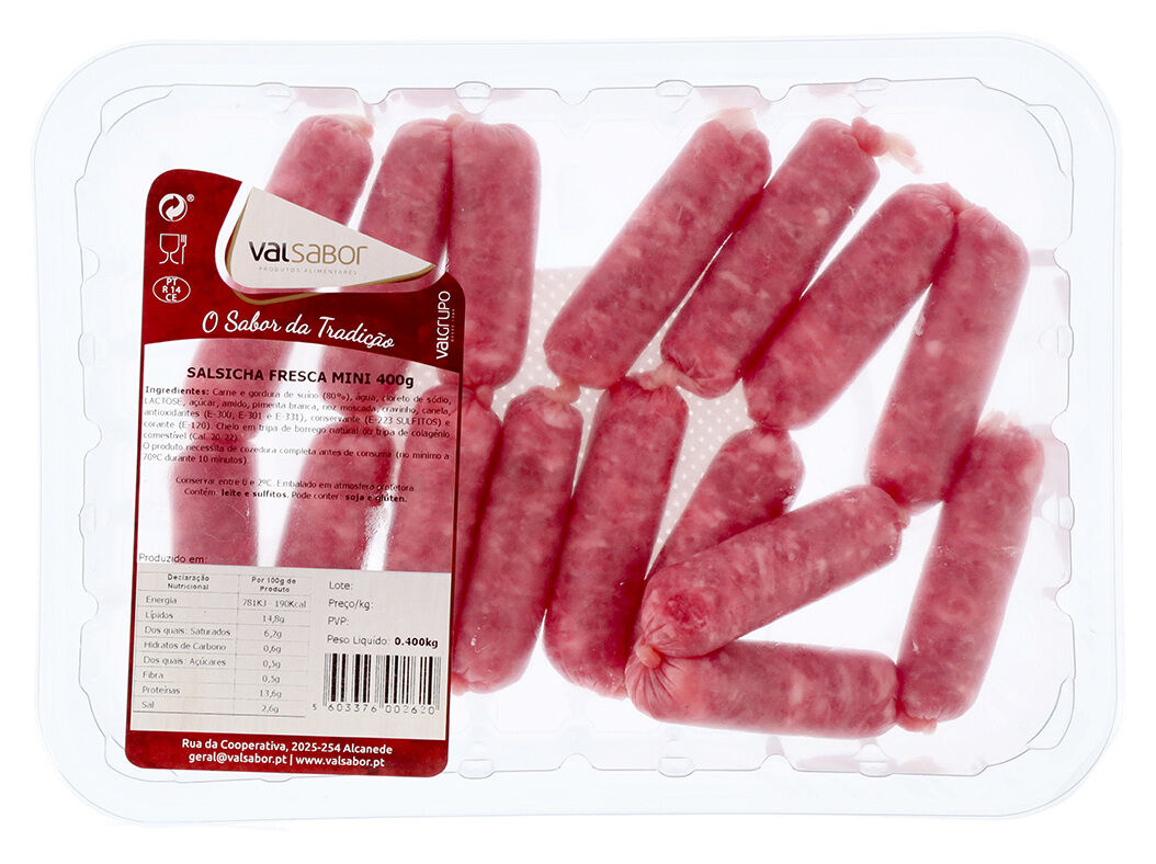 MINI SALSICHA FRESCA DE PORCO 400GR image number 0