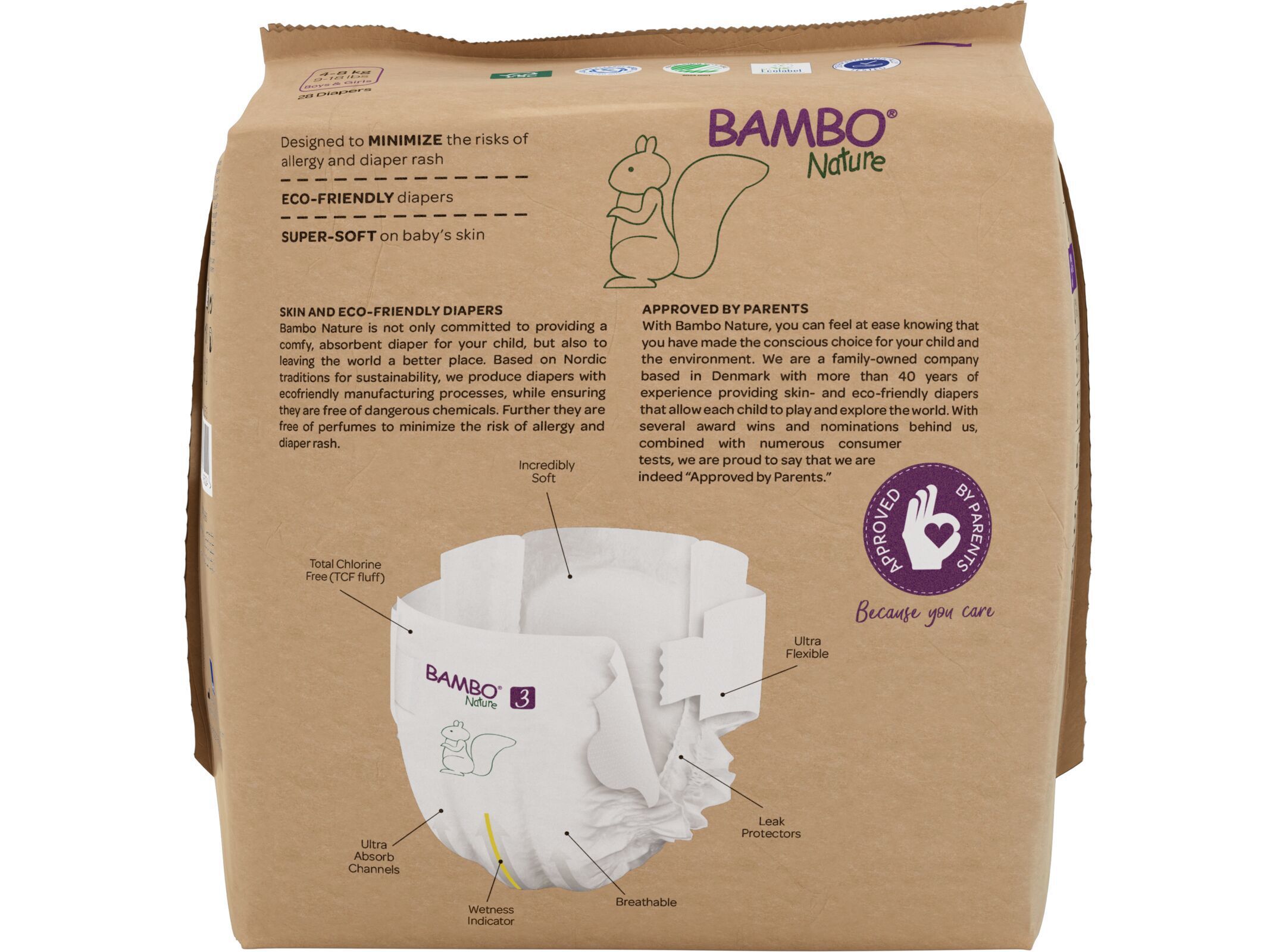FRALDAS BAMBO NATURE PAPER BAG T3 4-8 KG 168UN image number 1