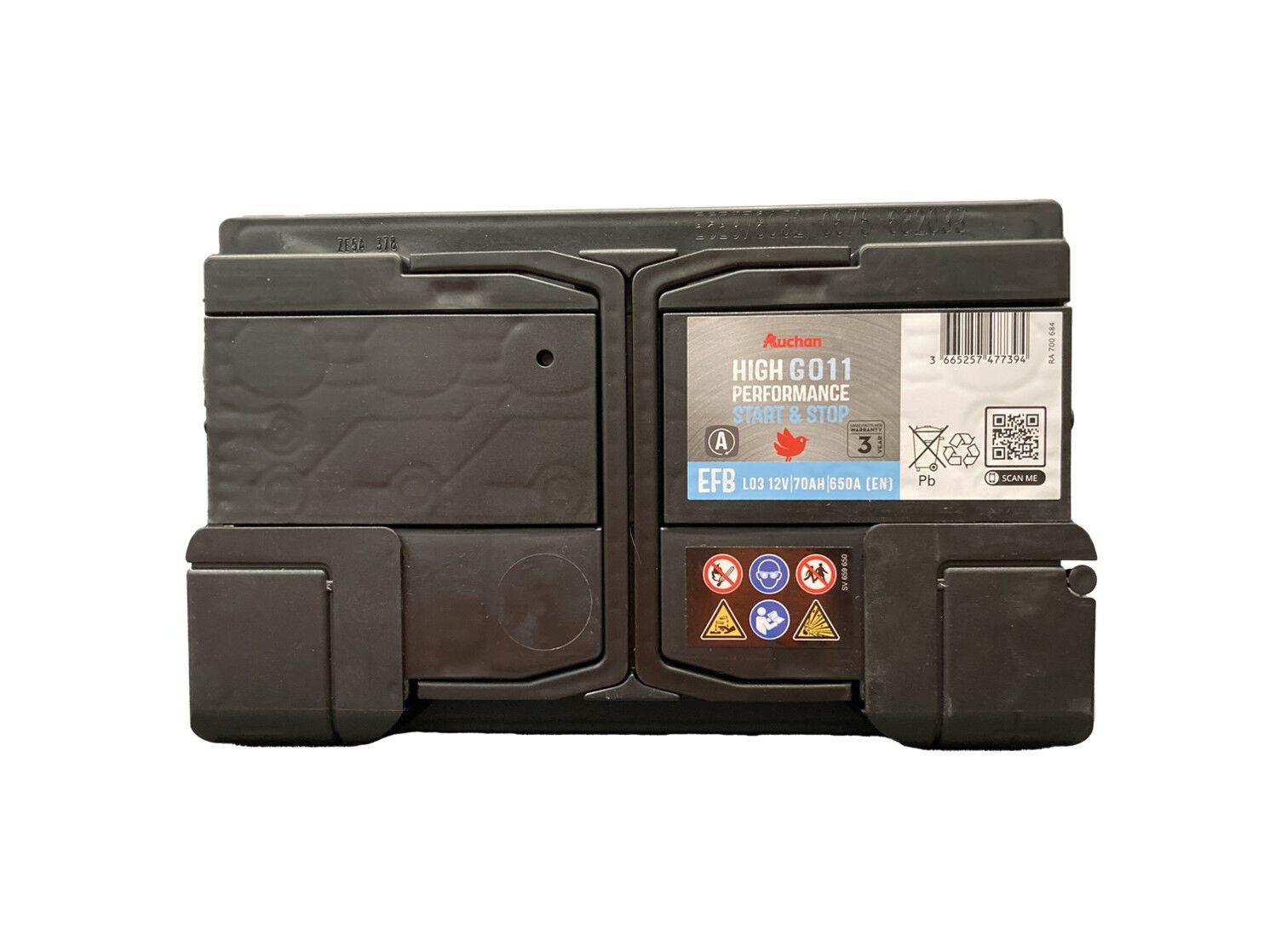 BATERIA AUTO AUCHAN EFB S&S GO11 70AH/650A image number 1