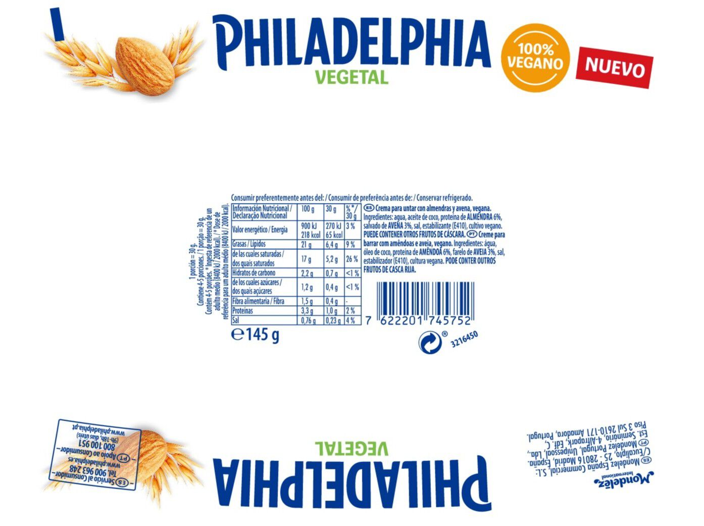 QUEIJO CREME VEGETAL PHILADELPHIA 145G image number 1