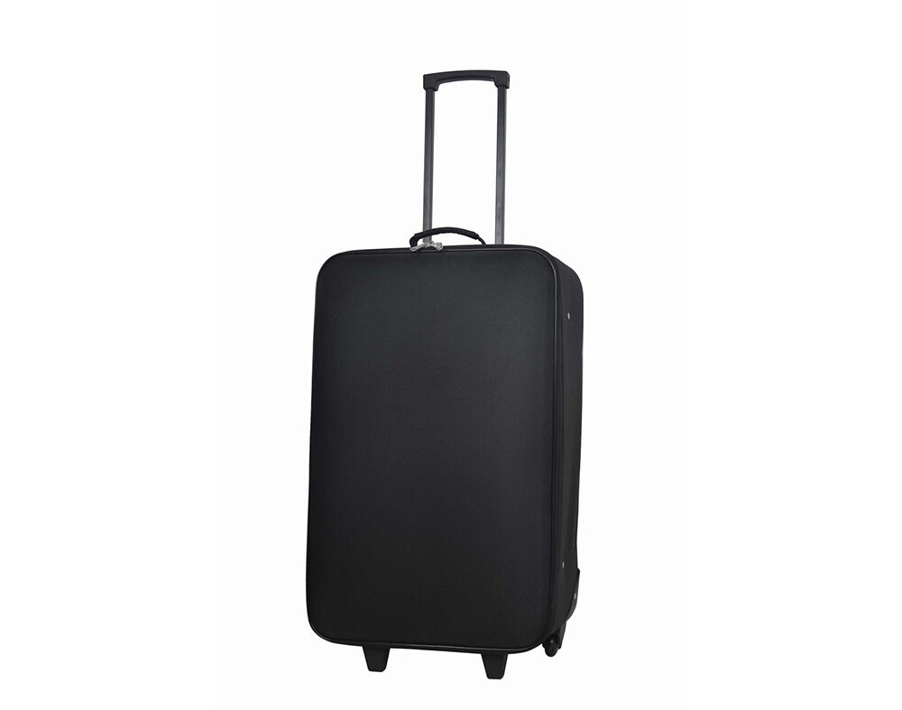 MALA DE VIAGEM M&Eacute;DIA FLEX&Iacute;VEL AUCHAN ESSENCIAL PRETO 2 RODAS 60CM