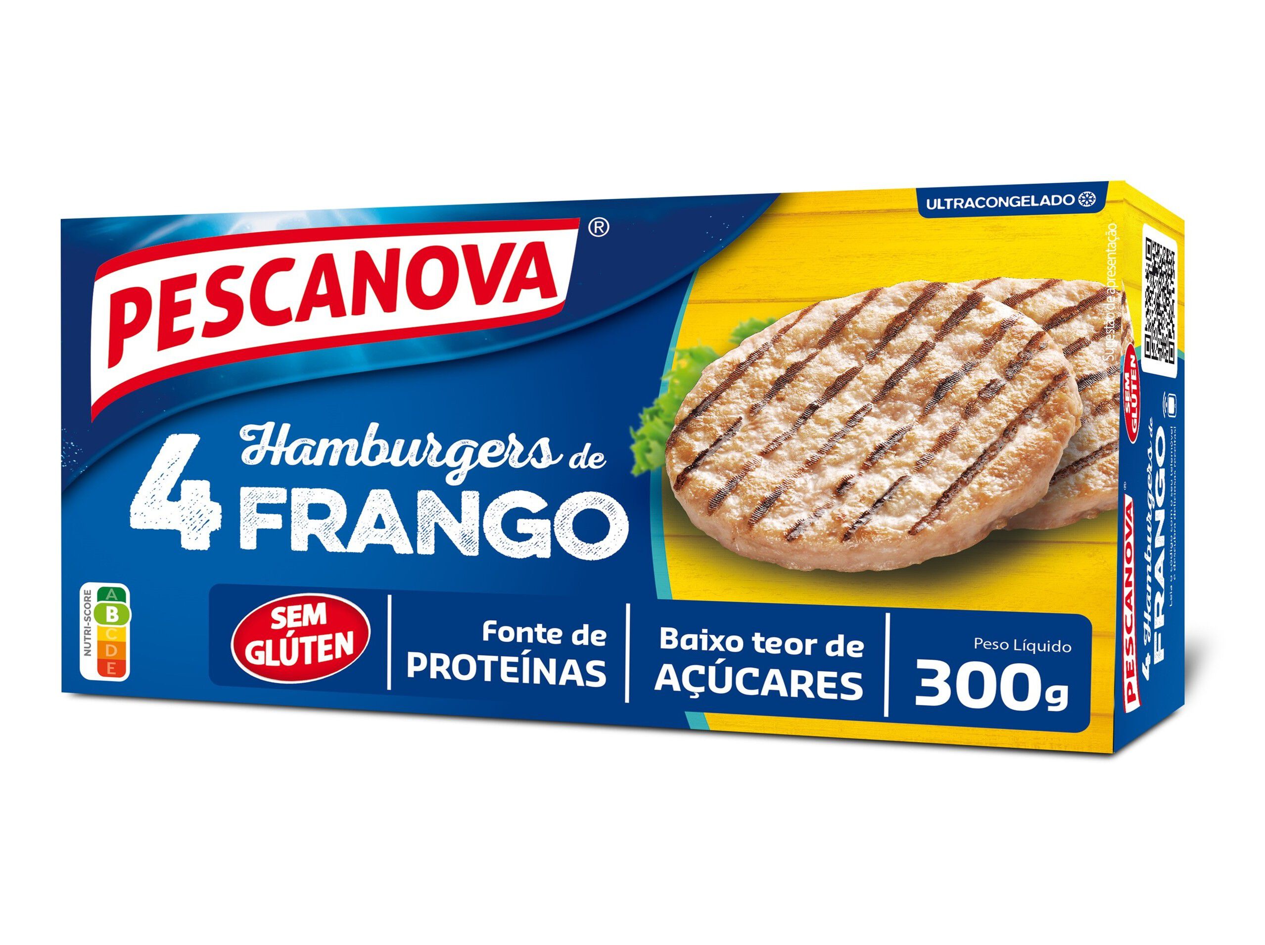 HAMBURGUERES PESCANOVA FRANGO SEM GLUTEN 300 G (4UN)