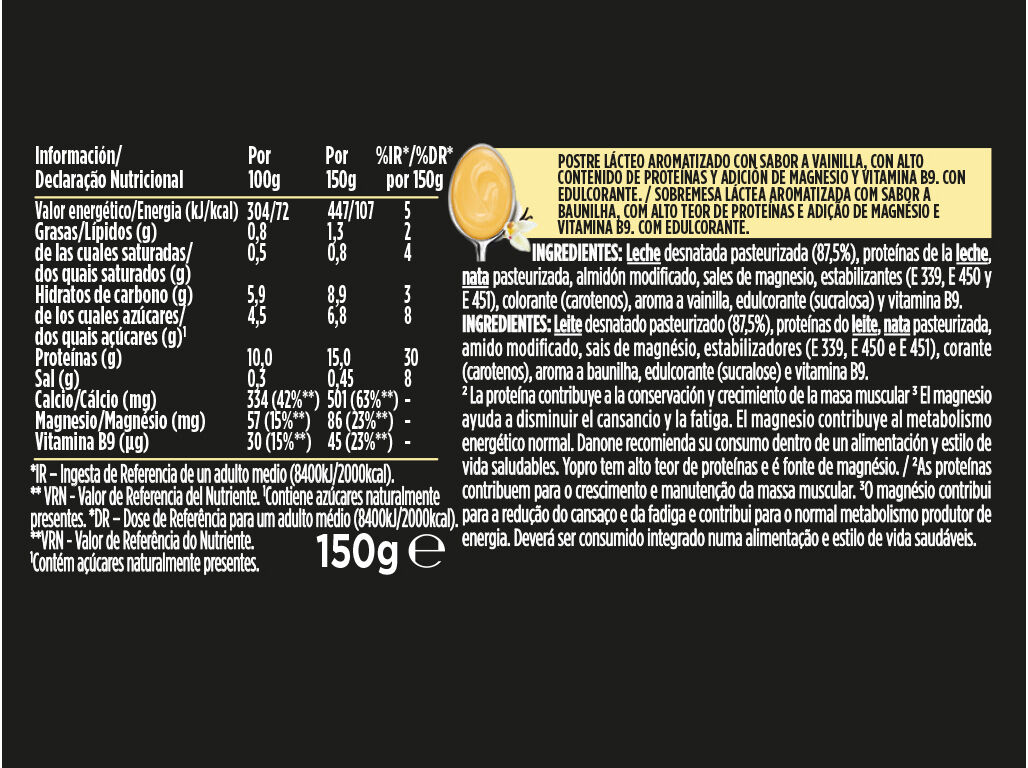 PUDIM YOPRO BAUNILHA 150G image number 1