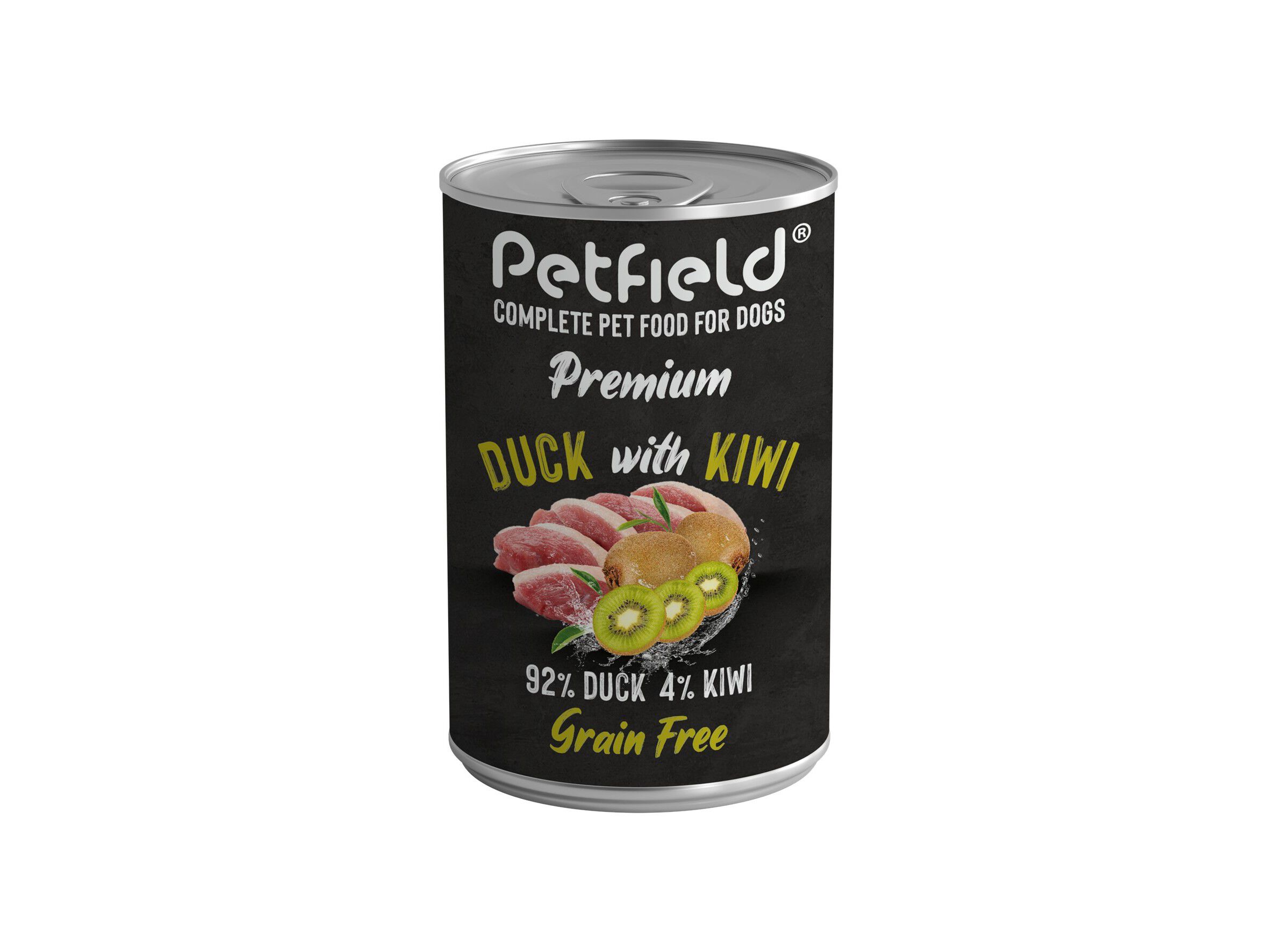 COMIDA H&Uacute;MIDA C&Atilde;O PETFIELD PATO/KIWI 400G image number 2