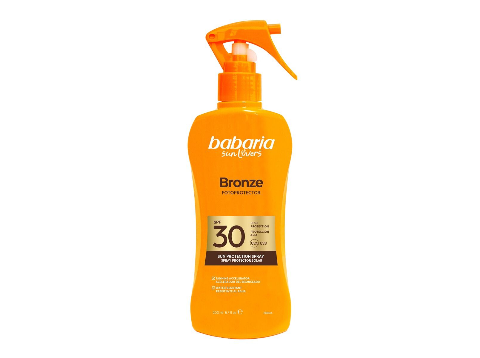 SPRAY PROTE&Ccedil;&Atilde;O SOLAR BABARIA ALOE BRONZE 200ML image number 0
