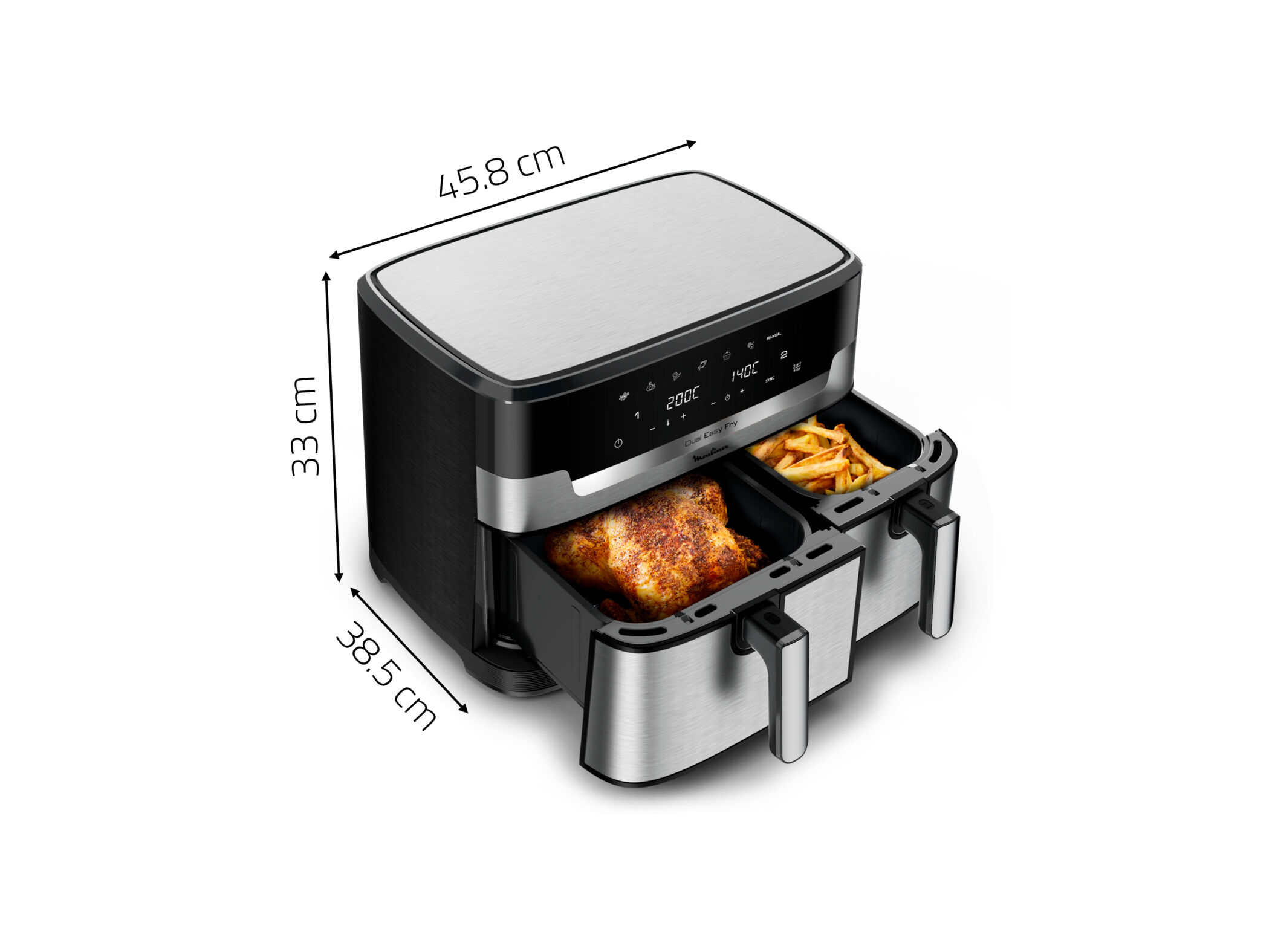 FRITADEIRA SEM &Oacute;LEO MOULINEX EASY FRY DUAL XXL EZ942DF0 - 11L image number 6