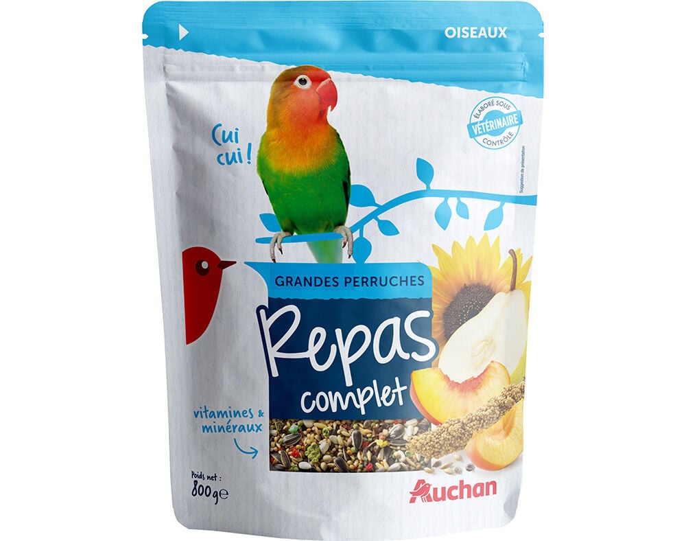 COMIDA PERIQUITOS GRANDES AUCHAN MENU COMPLETO 800G image number 0