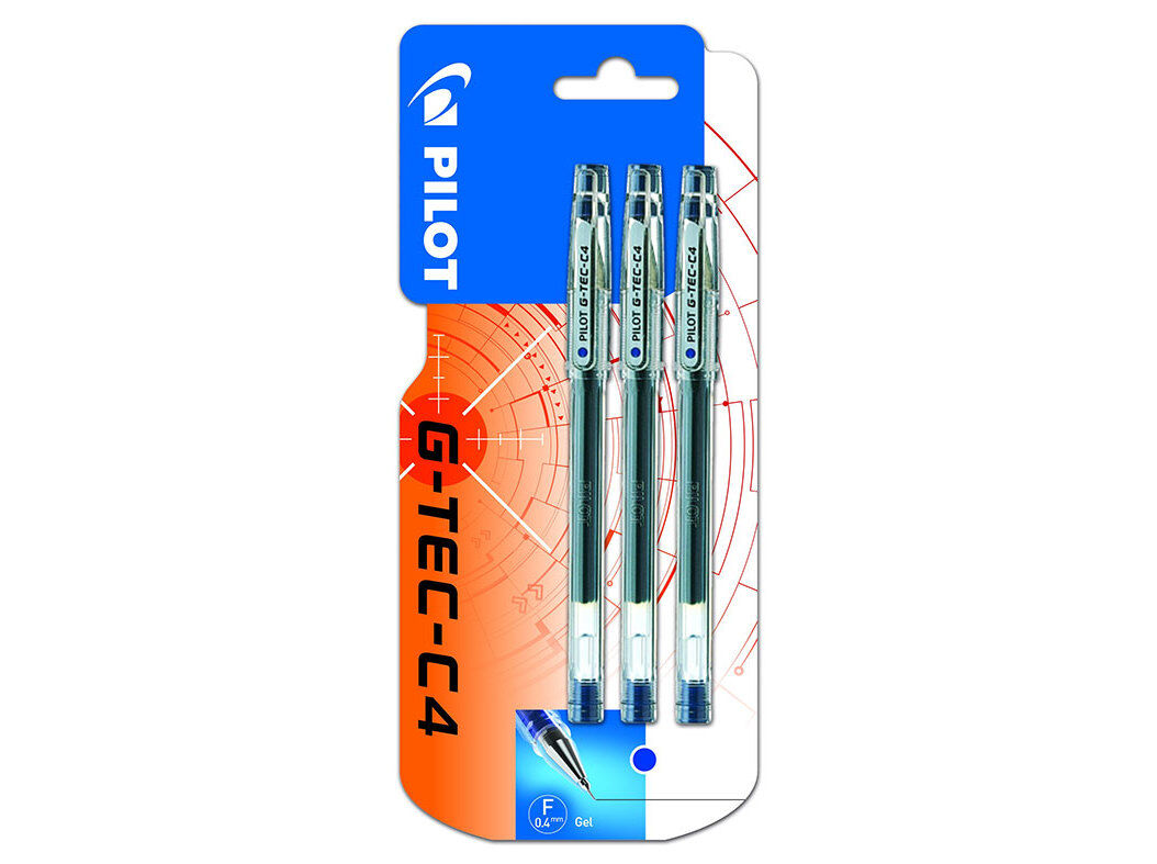 ESFEROGR&Aacute;FICA GEL PILOT G-TEC-C4 0.4MM AZUL 3 UNIDADES image number 0