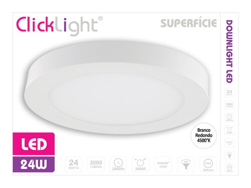 DOWNLIGHT SUPERF LED CLICKLIGHT REDONDO 24W image number 0