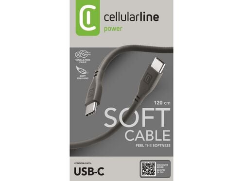 CABO CELLULARLINE SOFT USB-C/USB-C PRETO