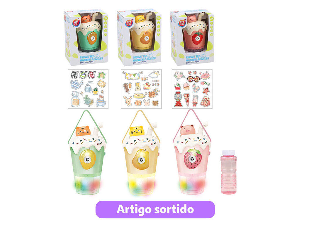 COPO COM PALHINHA ONE TWO FUN COM BOLAS SAB&Atilde;O LUZ/SOM CORES SORTIDAS