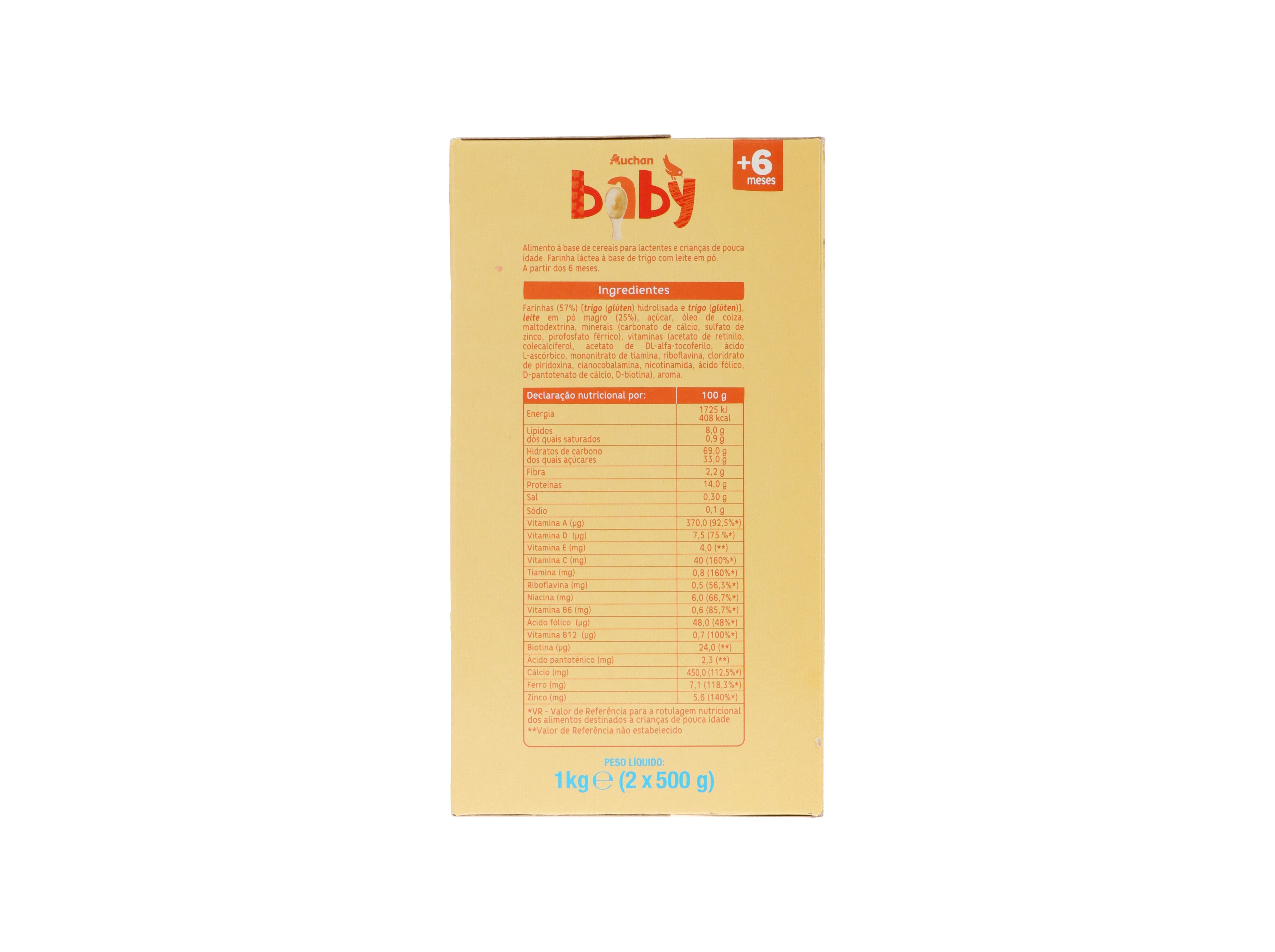 PAPA INFANTIL AUCHAN BABY L&Aacute;CTEA CEREAIS 1KG # image number 3