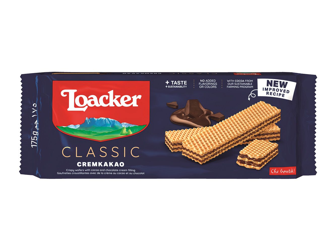 BOLACHA LOACKER WAFFER CACAU 175G image number 0