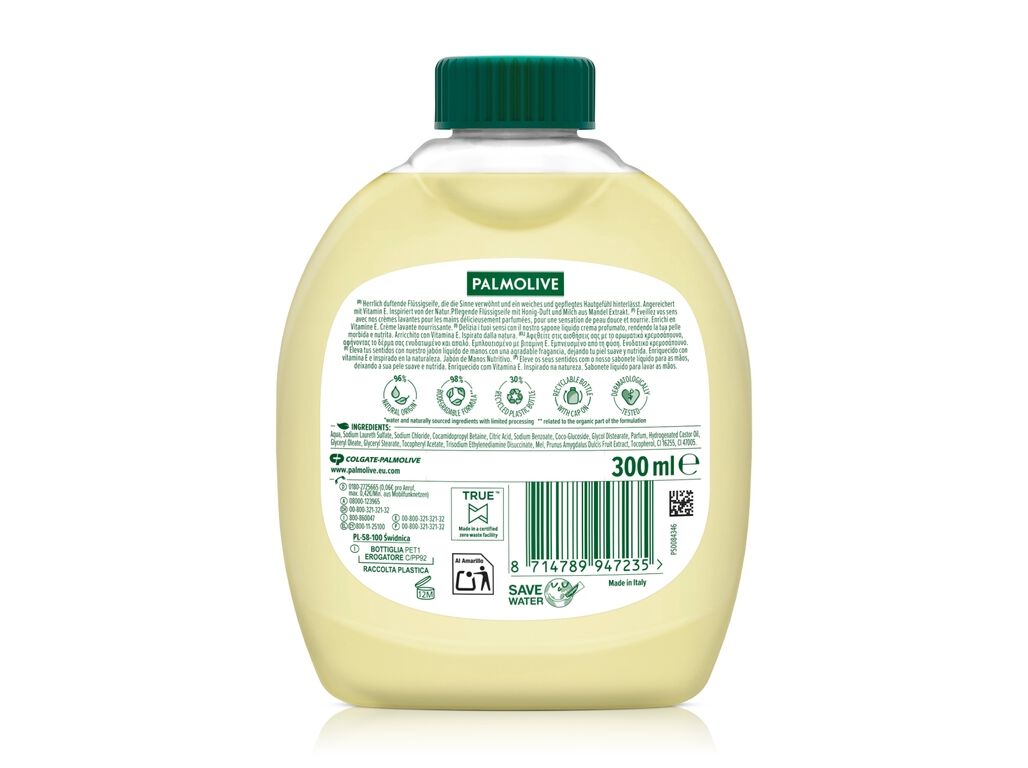 SABONETE PALMOLIVE L&Iacute;QUIDO RECARGA LEITE E MEL 300ML image number 2